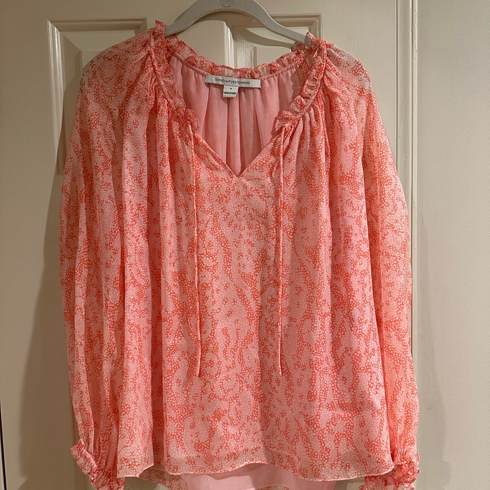 Diane Von Furstenberg Pink Patterned Blouse